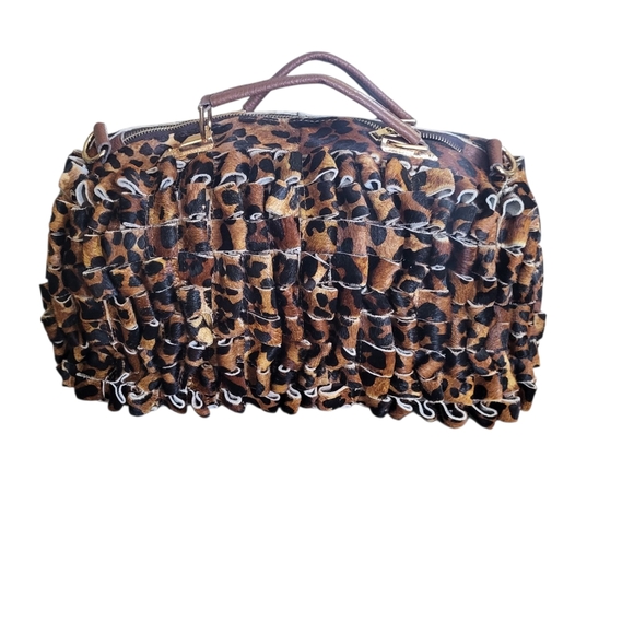 Handbags - Roberto Della Croce Leopard Print Women's Handbag/Shoulder/Crossbody